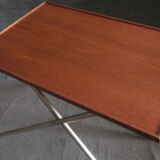 Danish teak and aluminium adjustable wine table, 1960s