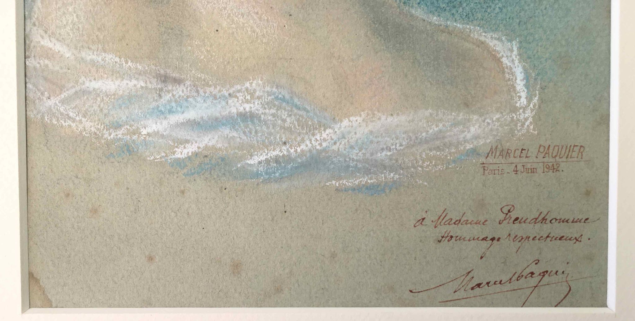 Portrait hommage de 1942 au pastel