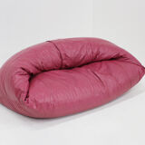 Vintage Raphael Raffel Croissant Sofa in pink leather 1970