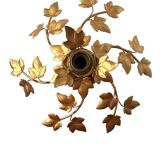 Wall light flower leaves in gold metal