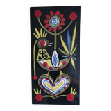 Ceramic wall plaque with bird decor by Dodik