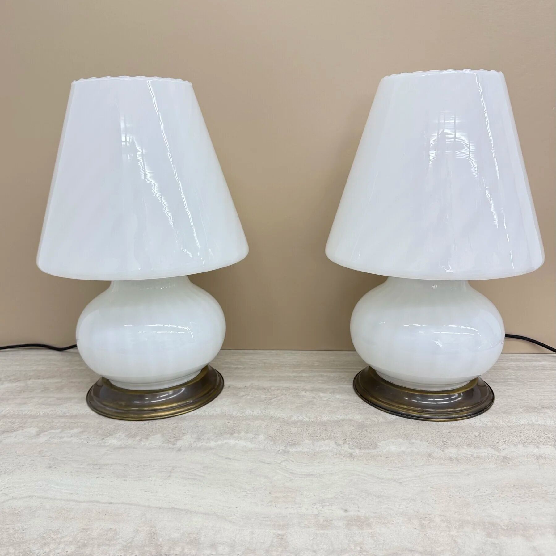 XL mid-century design Murano glass swirl lamps, 1970s