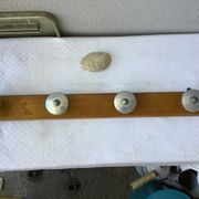 Coat rack hook wood and zinc vintage 50'