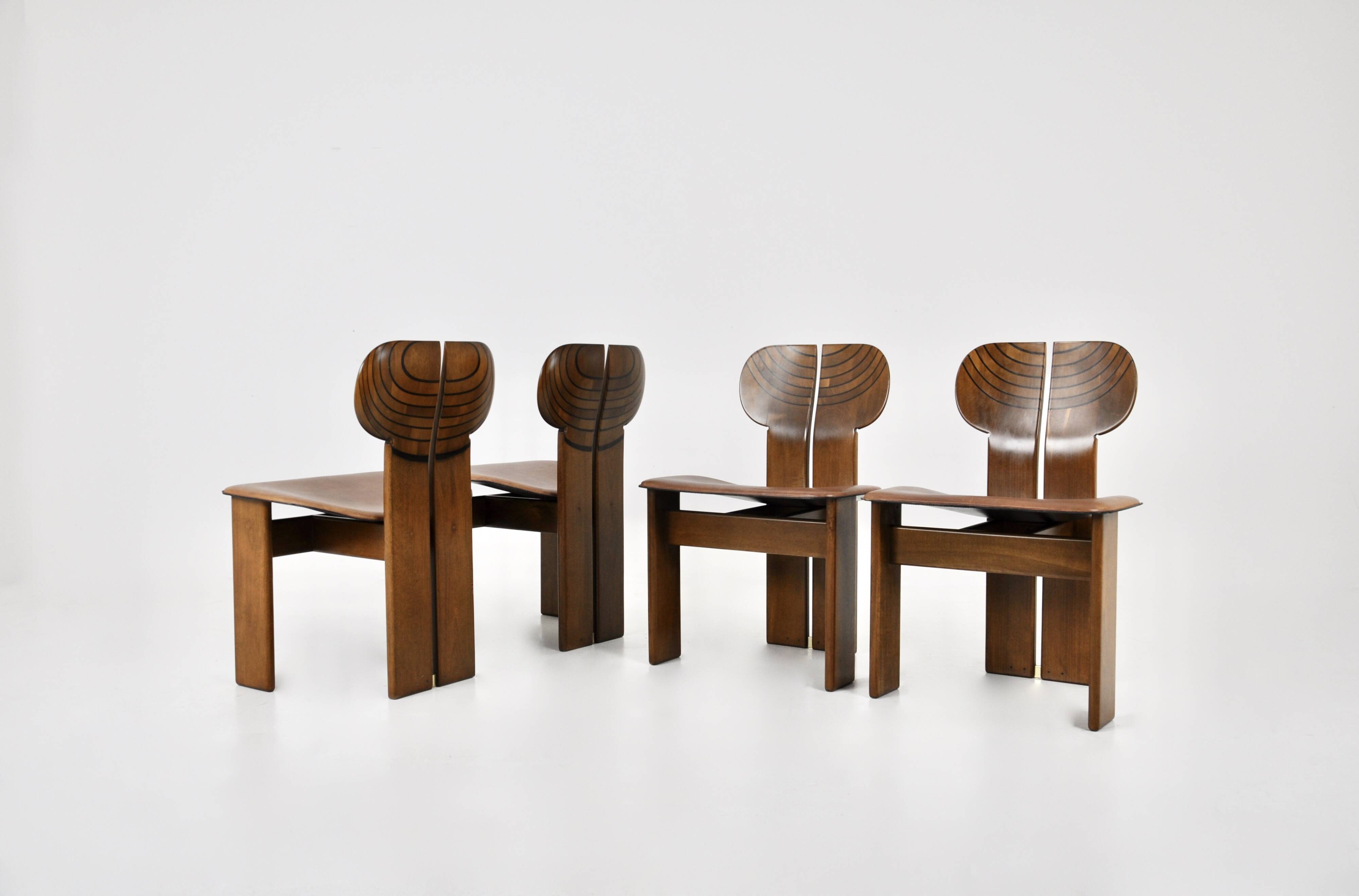 "Africa" chairs by Afra & Tobia Scarpa for Maxalto, 1970s, set of 4