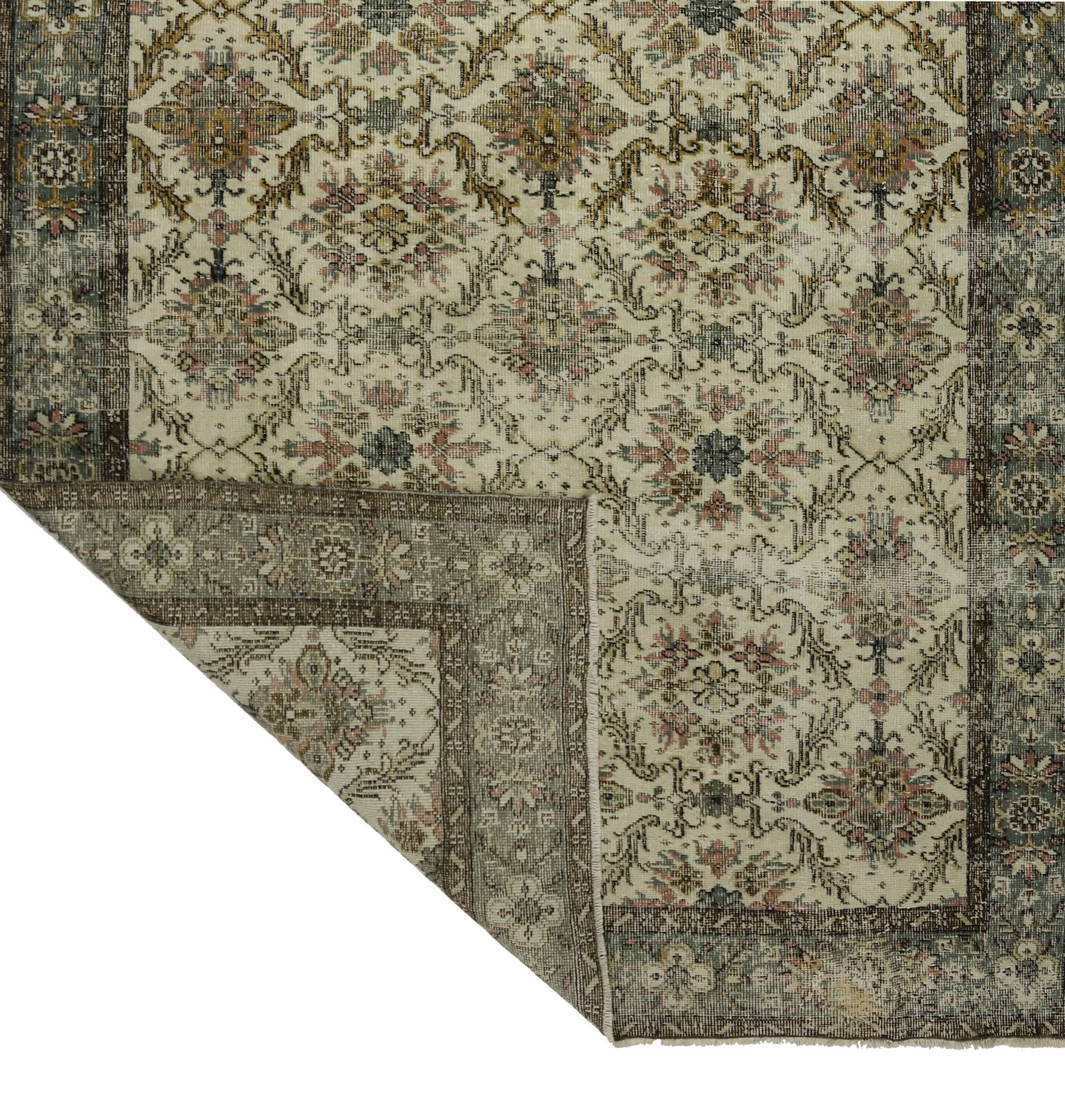 Tapis Vintage Turc – Tons Café & Beige – Noué à la main – 298 × 170 cm