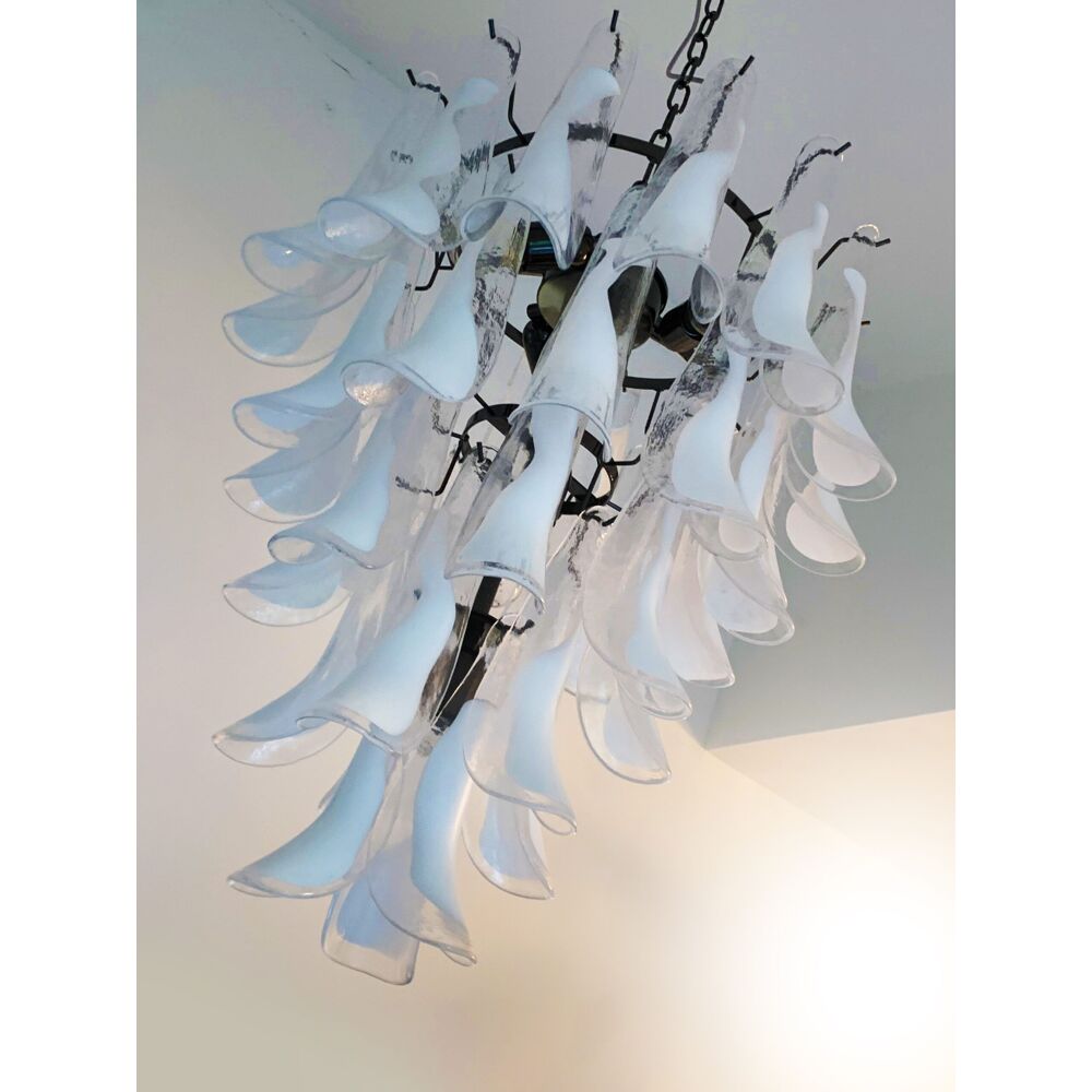Lustre en cascade en verre de murano