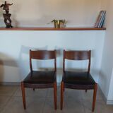 2 Fristho Franeker chairs, Scandinavian, teak and leather.