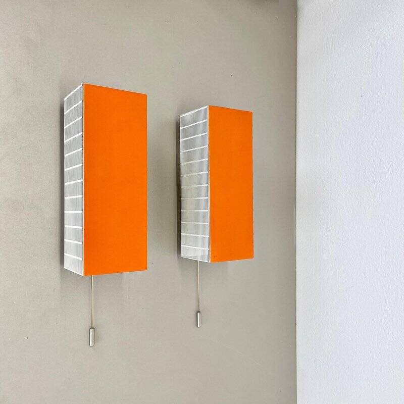 Vintage Pop Art wall lamps, 1950s, set of 2