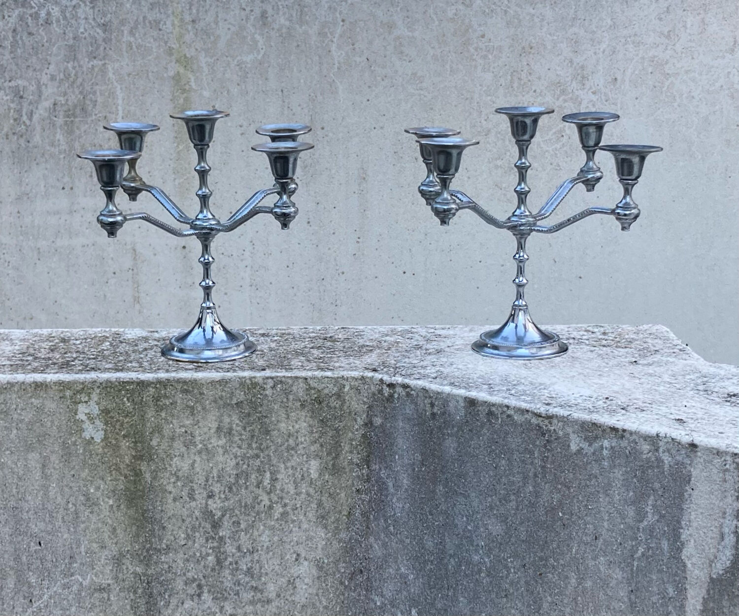 Two antique metal candelabra chandeliers