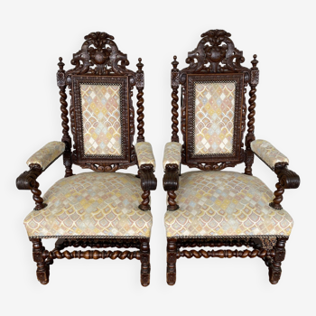 2 fauteuils style Henri II
