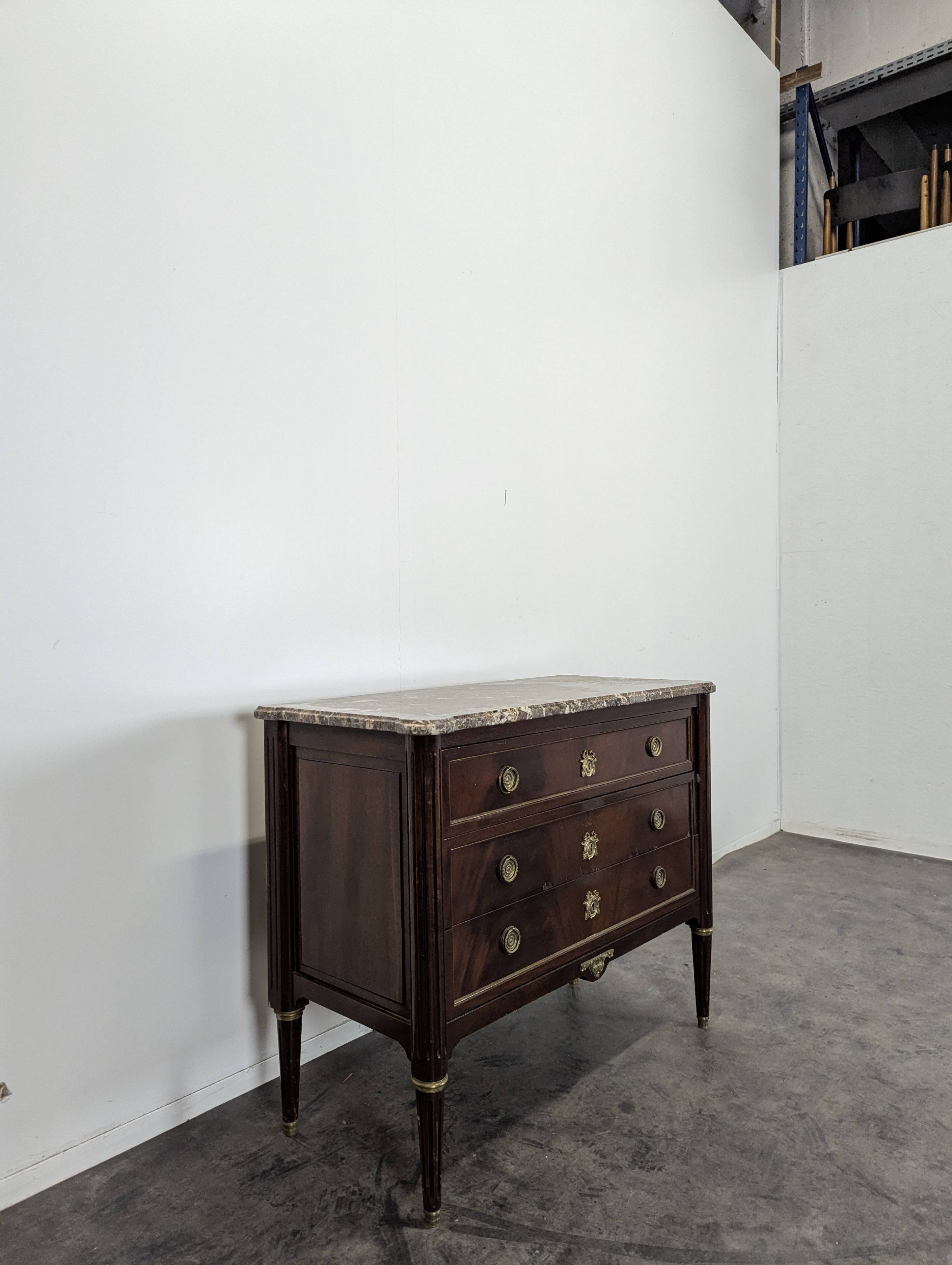 Louis XVI style mahogany chest of drawers