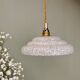 Suspension vintage lampshade in white Clichy glass