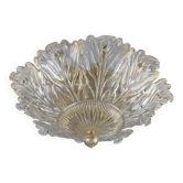 Lampe de plafond Foglia d’Oro de Barovier & Toso, Murano, Italie, années 1980.