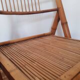 Bamboo and rattan folding chair