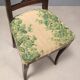 Pair of antique Directoire chairs in walnut and fabric, Italy, 19th century.