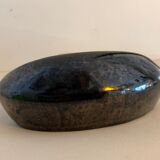 Yellow and black ceramic ashtray