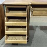 1950s English desk in walnut and oak