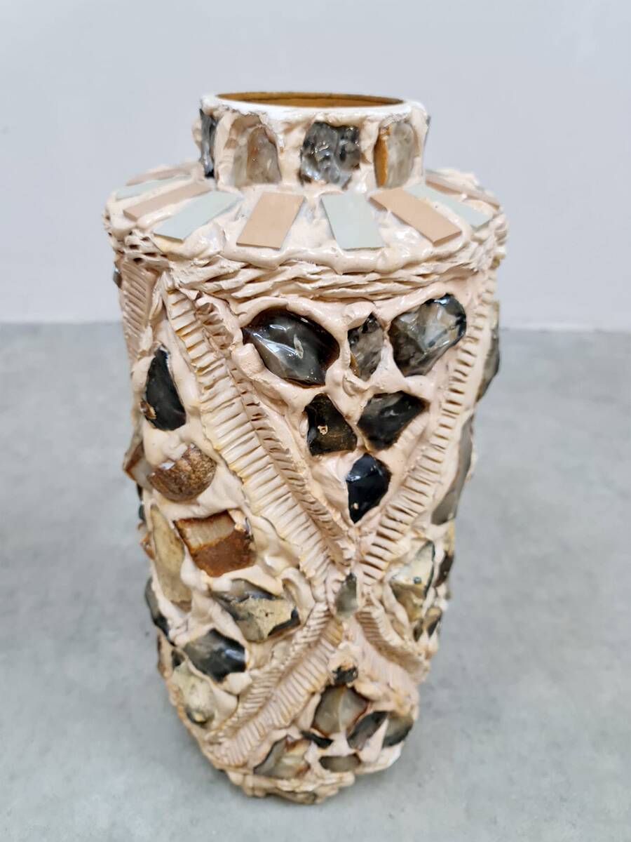 Vintage ceramic stones vase ''Mixed minerals''