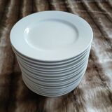 16 white porcelain dessert plates