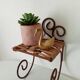 Antique wrought iron wall shelf