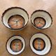 4 nesting salad bowls in enameled ceramic mbfa pont l abbé decorated vintage hand