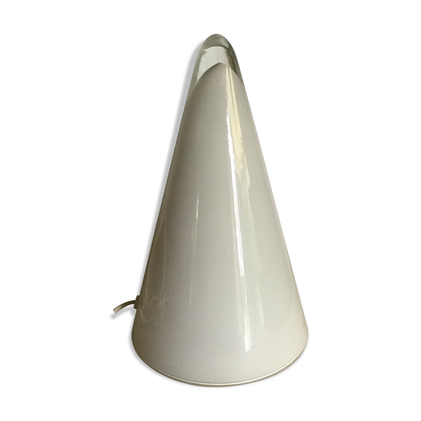 White opaque glass cone lamp