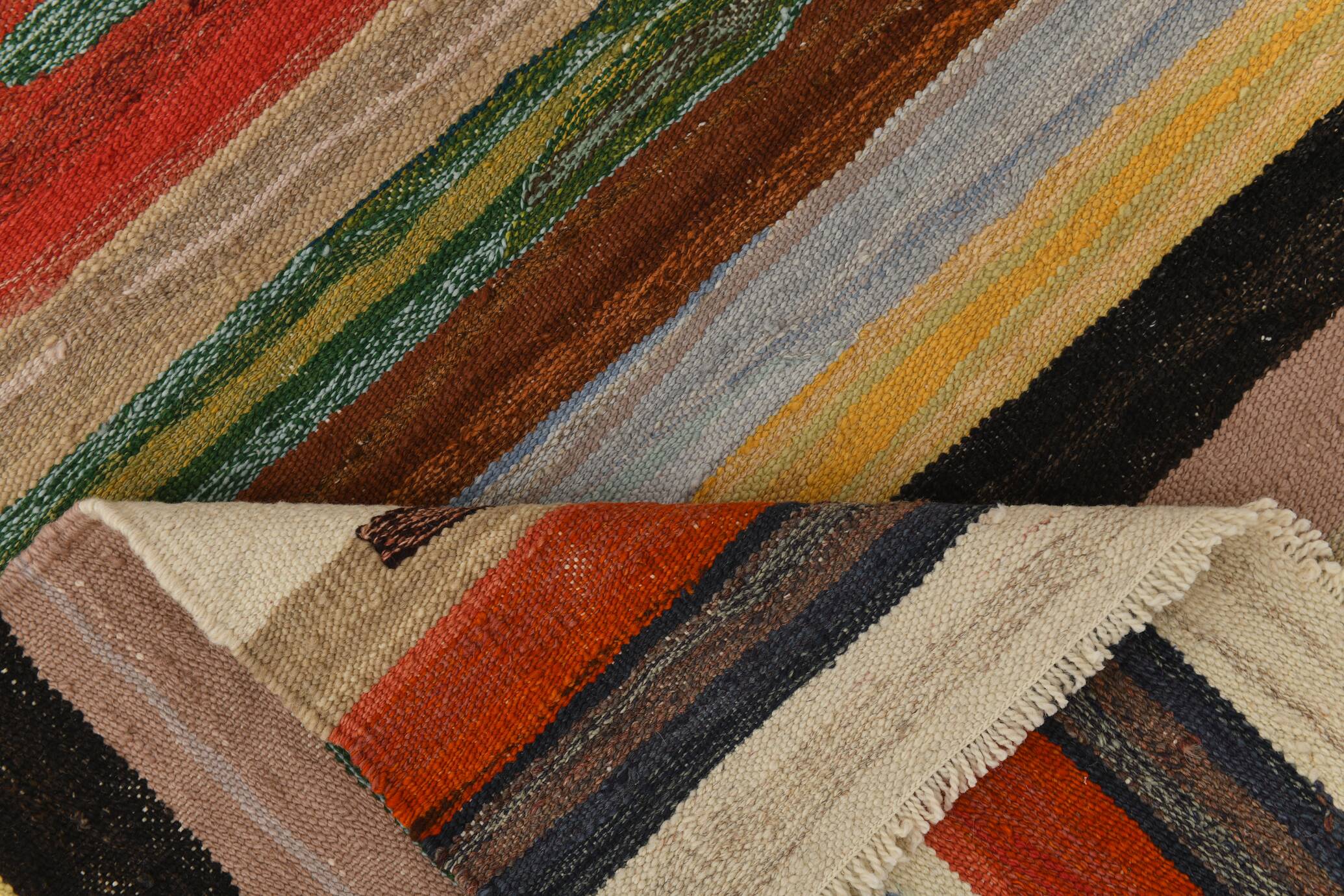 9x12 Kilim Red Green Oversize Vintage Kilim Rug, 275x370Cm