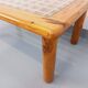 Vintage modernist coffee table in pine and glass from the 70s and 80s.
