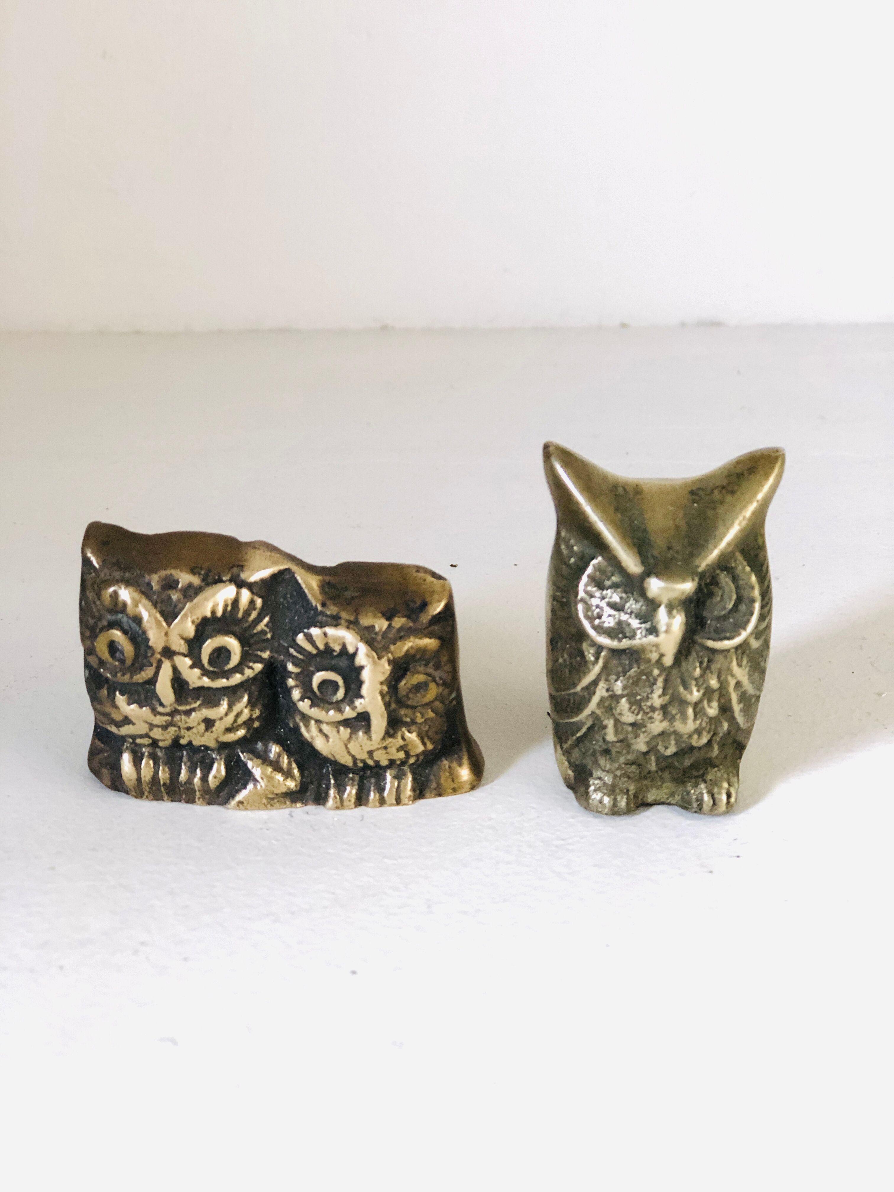 Brass owl lot