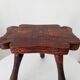 Brutalist Spanish tripod stool in solid carved wood.