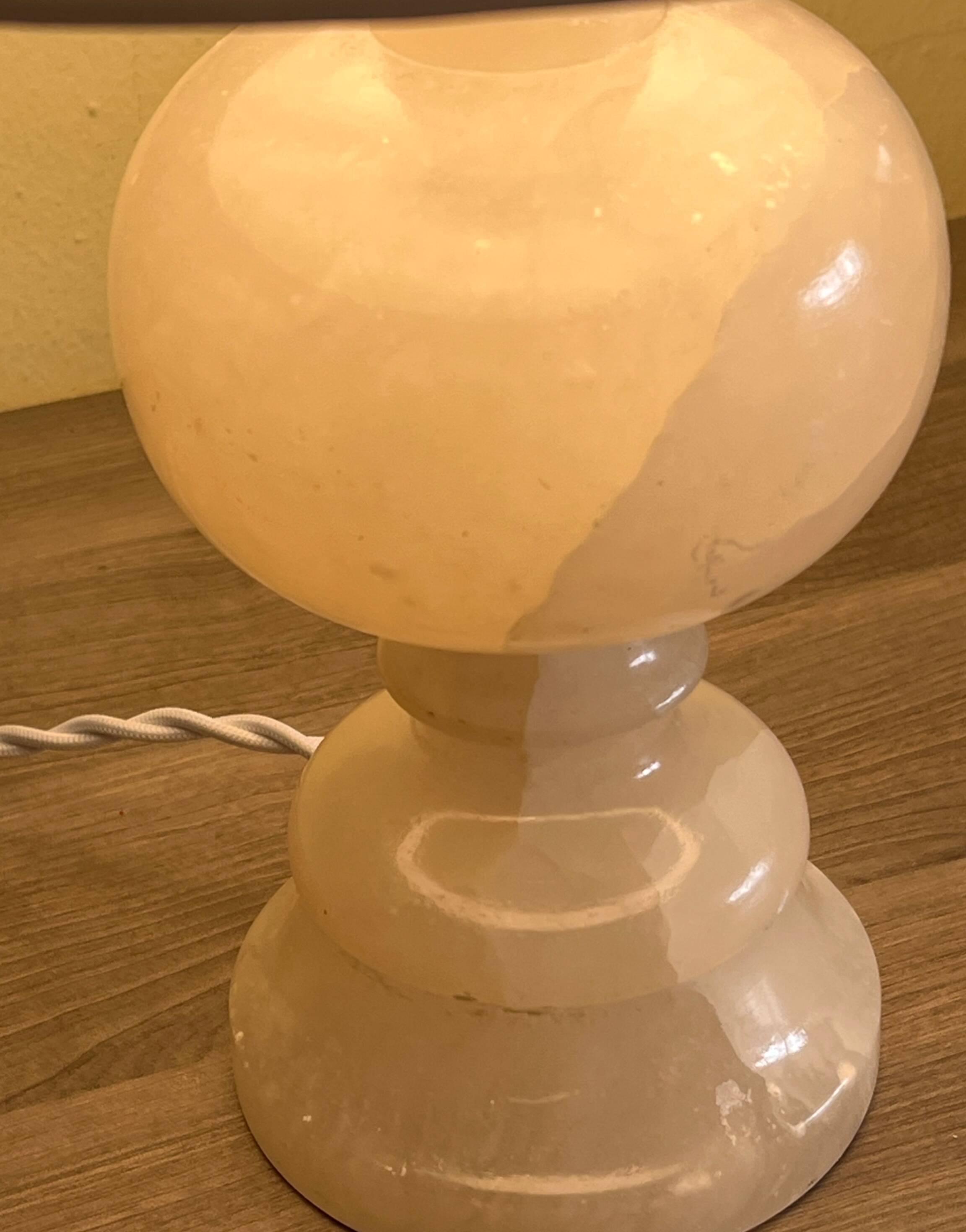 Vintage Alabaster Table Lamp, France, 1950s