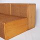 Series of 4 low tables made of cord and pine, France, 1980s.