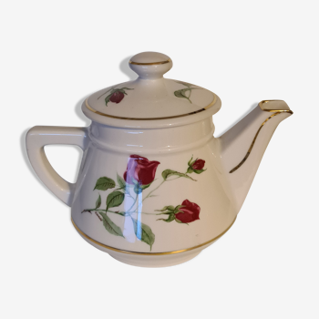 Teapot Email de Limoges Porcelain from Barry Décor Roses