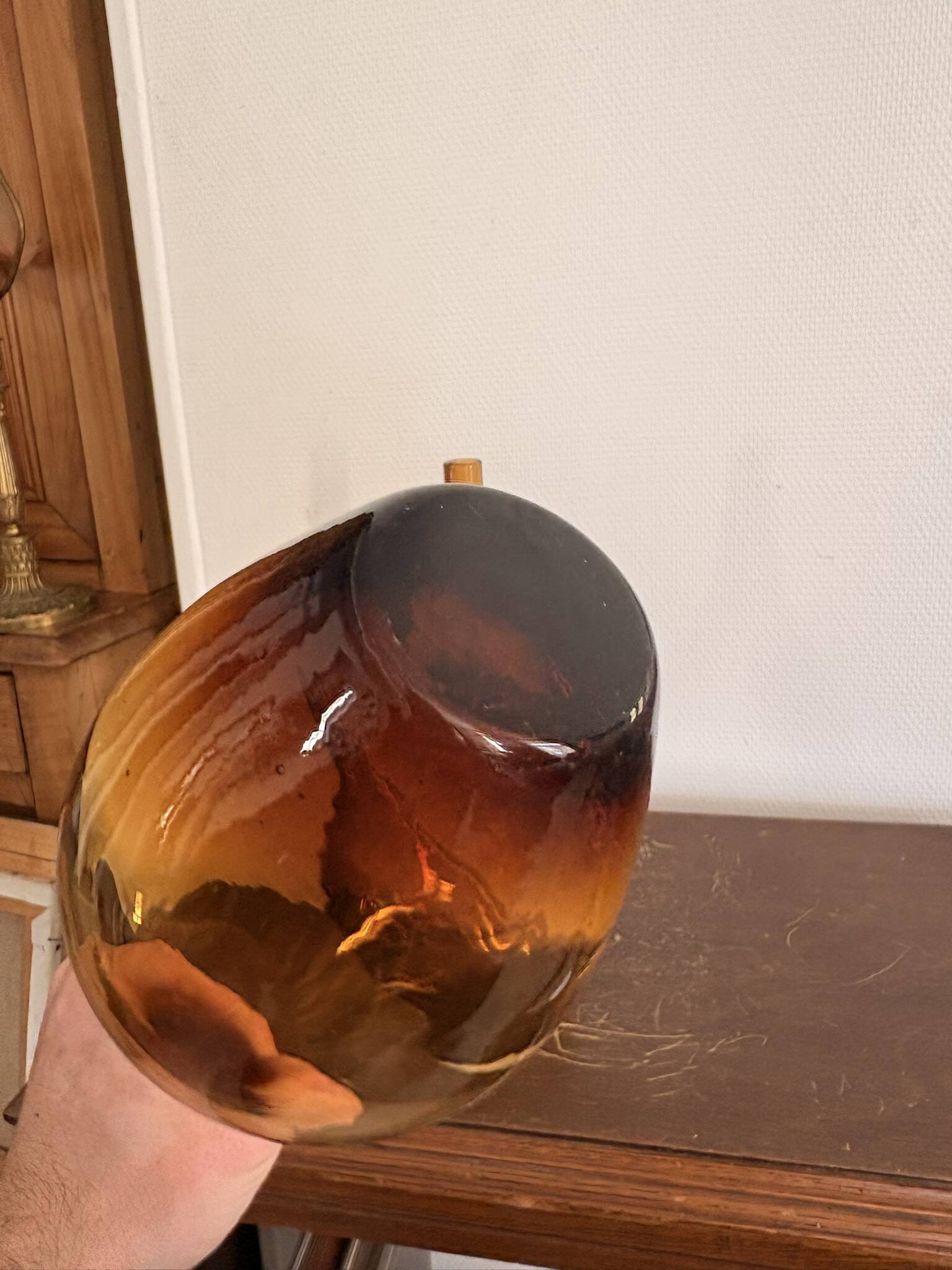 Vintage Pair of Vase Soliflore Blown Moulded Glass Mid Century Holmegaard