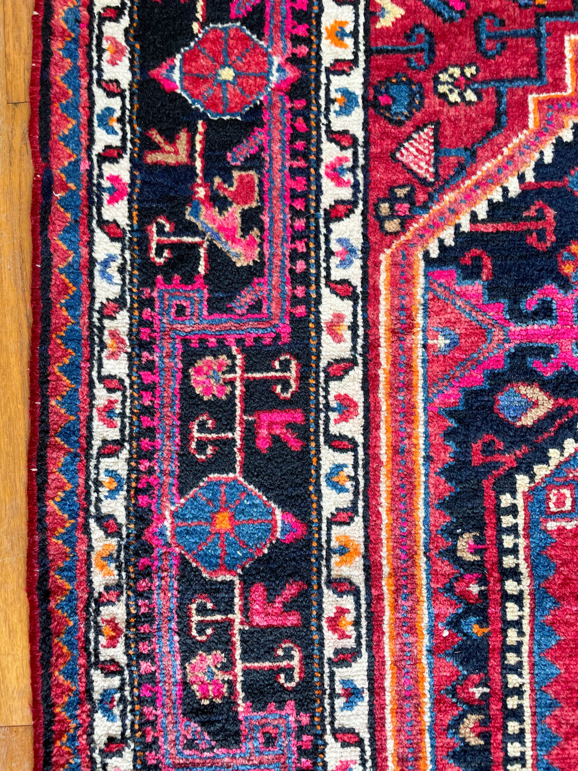 Burgundy Persian rugs pink and midnight blue