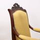 Pair of antique Louis-Philippe armchairs in walnut, Italy, 19th century.