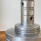 Industrial lamp polished metal and fabric kaki vintage