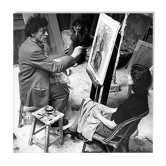 PHOTOGRAPHIE, "Alberto et Annette Giacometti", Paris, 1951 / 15 x 15 cm