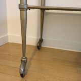 70s Furniture Glass and Brass Trolley on Wheels