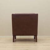 Fauteuil en cuir marron, design danois, années 1960, production: Danemark