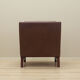 Fauteuil en cuir marron, design danois, années 1960, production: Danemark