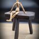 Dark octagon tripod stool