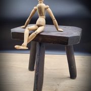 Dark octagon tripod stool