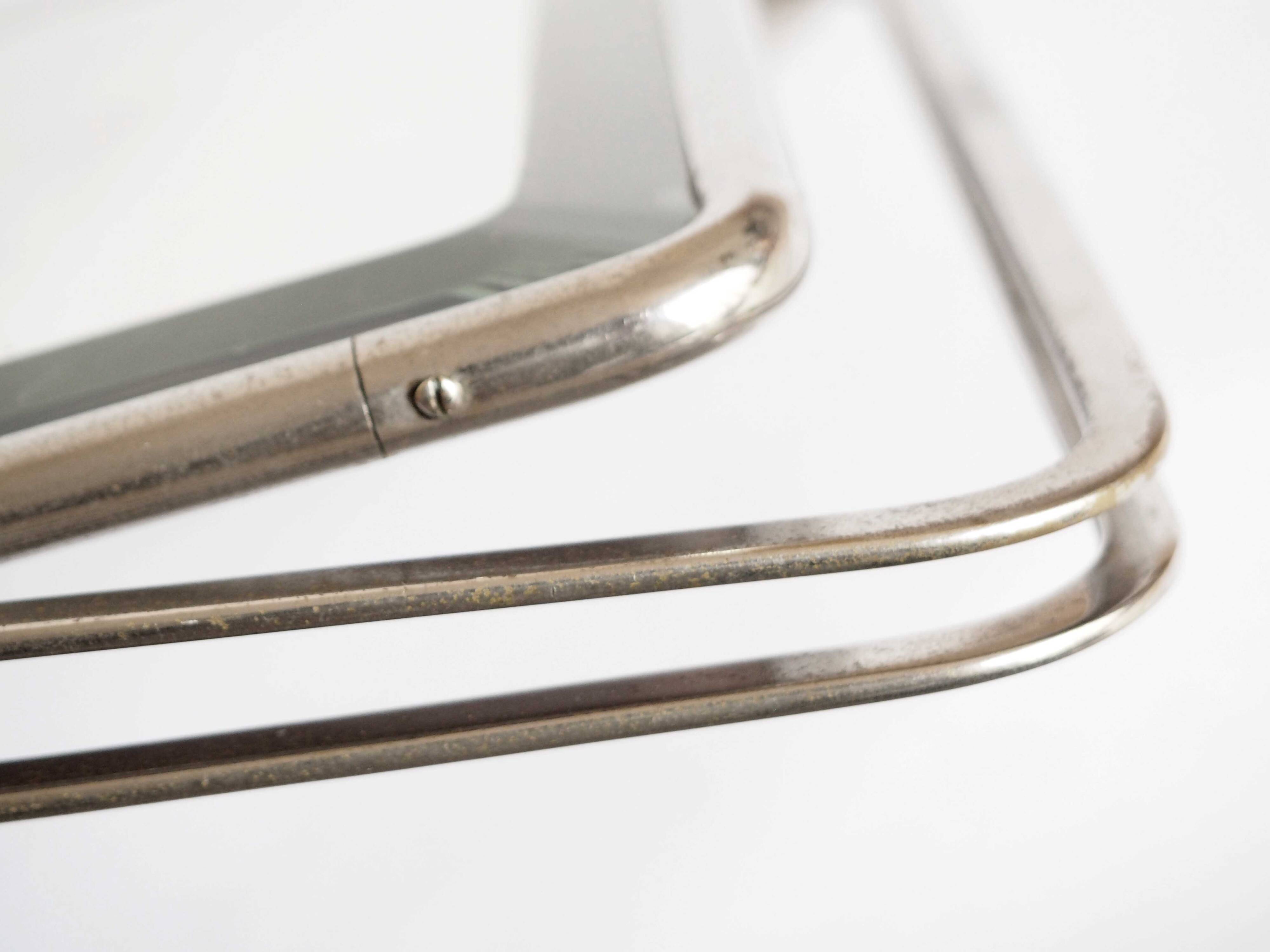 Double and beveled psyche mirror