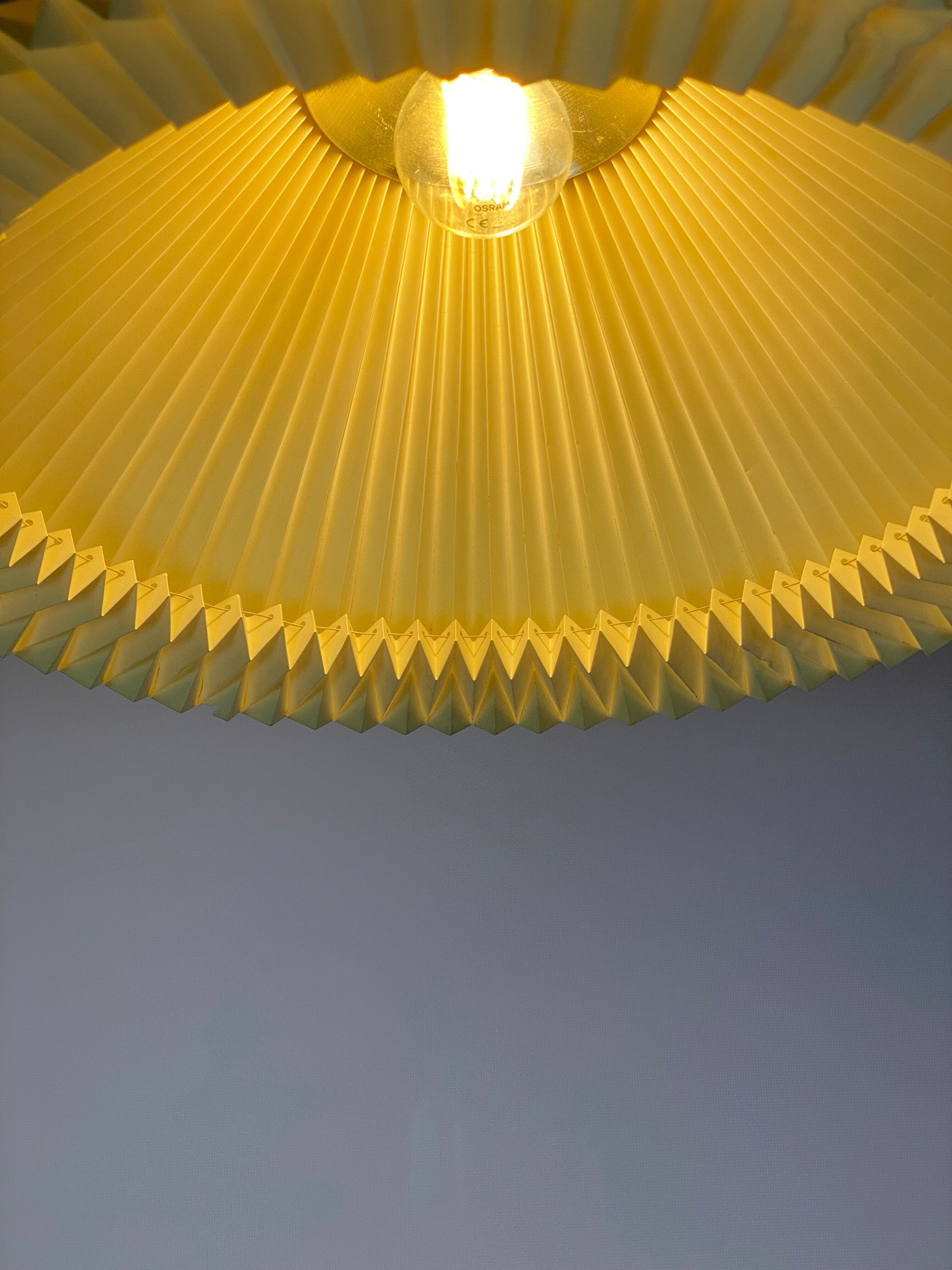 Ceiling lamp with paper shade of Danish design by Le Klint from the 1960s