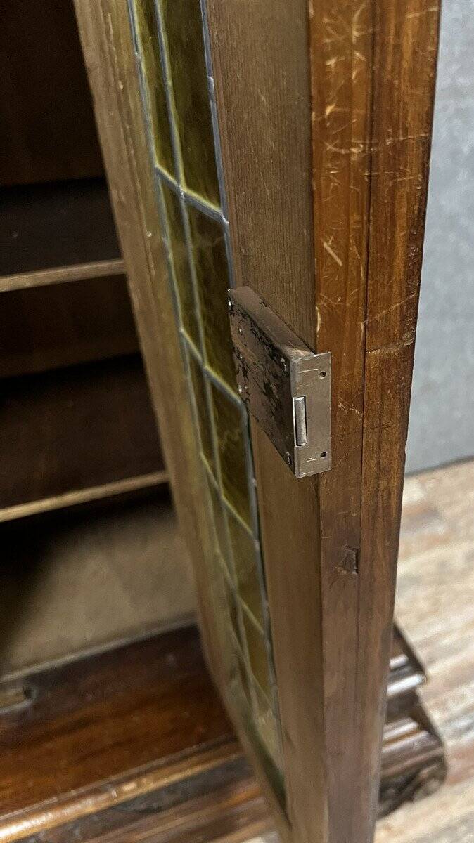 Superb Renaissance Style bookcase display case in carved walnut and oak circa 1850