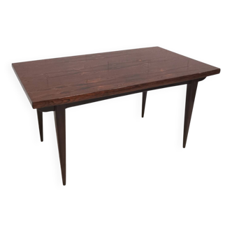 Table de repas Scandinave, palissandre de Rio, design vintage
