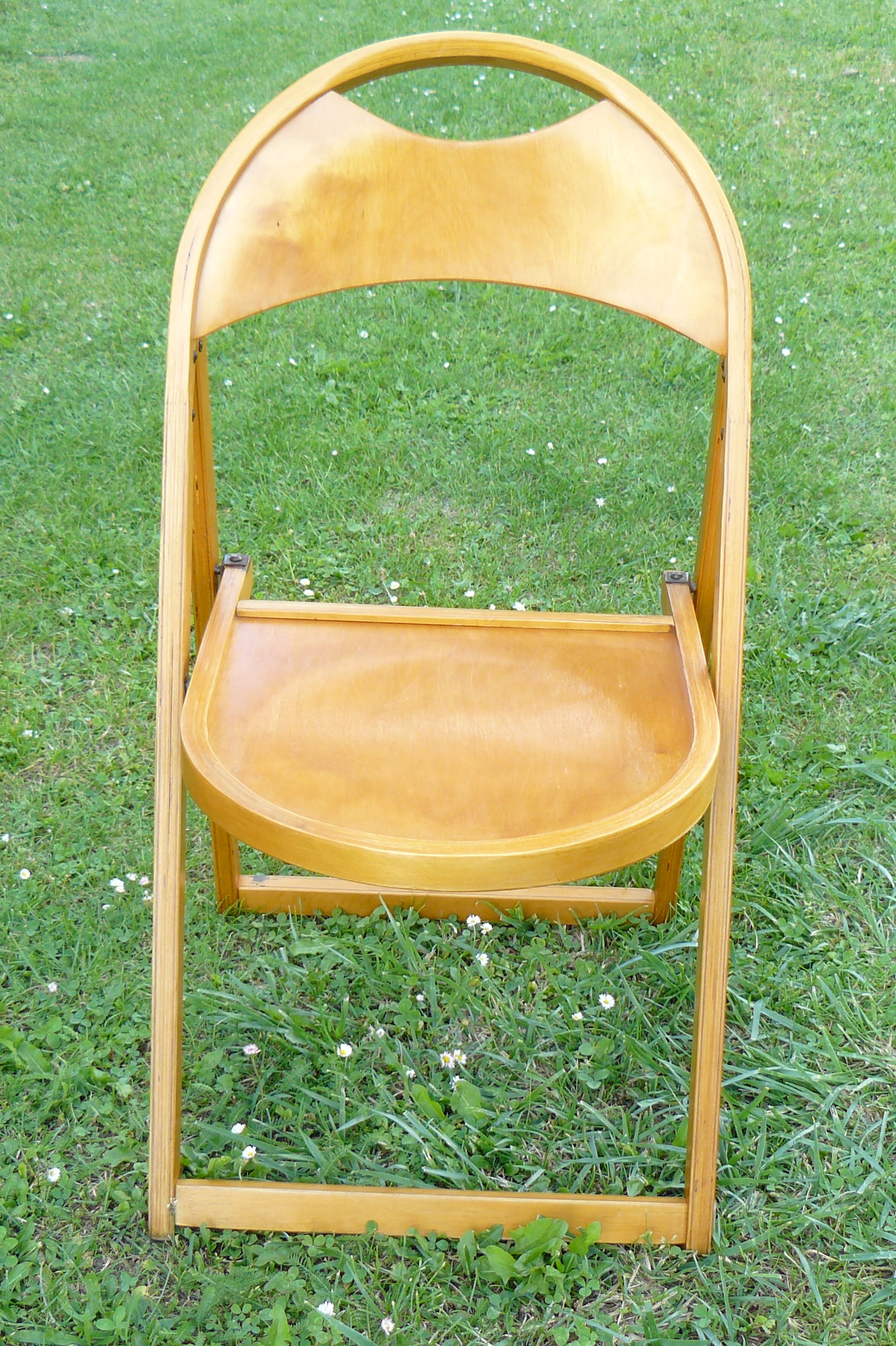 Pair of modernist pliantes chaises design 1950-60