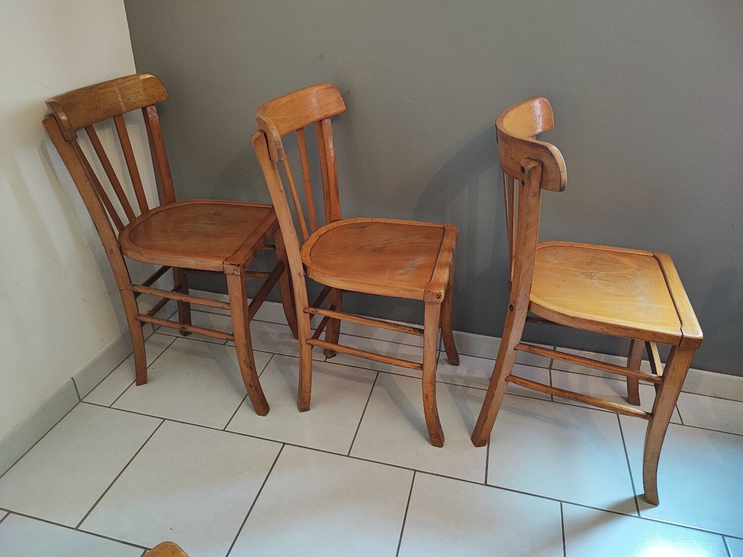 Vintage four-quarter bistro chairs
