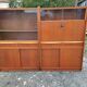 1950s wood and glass display cabinet